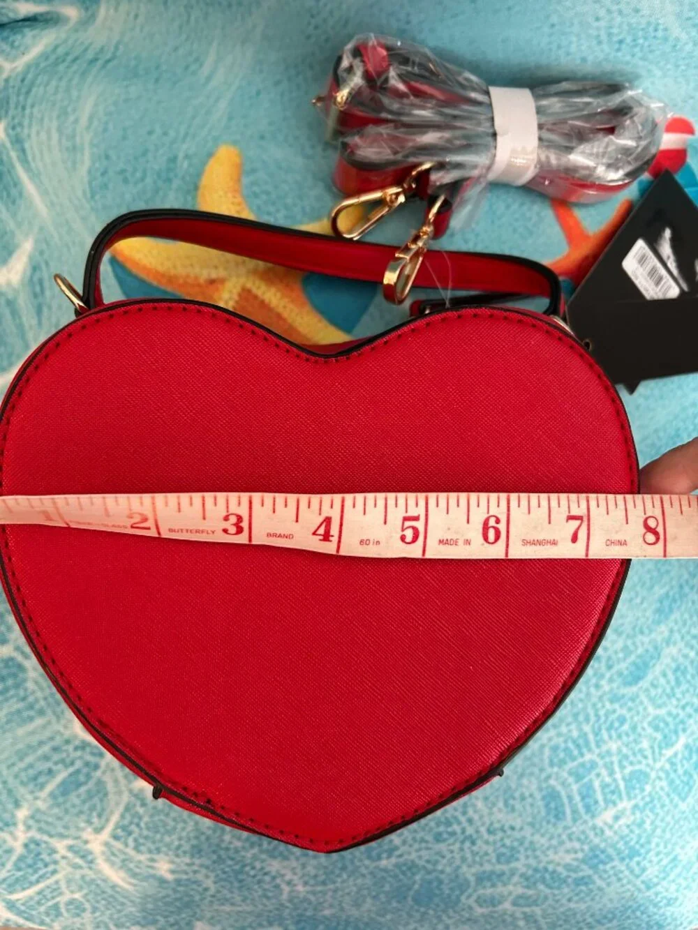 Betty Boop Red Heart Shape Small Crossbody Purse - Rhinestones New